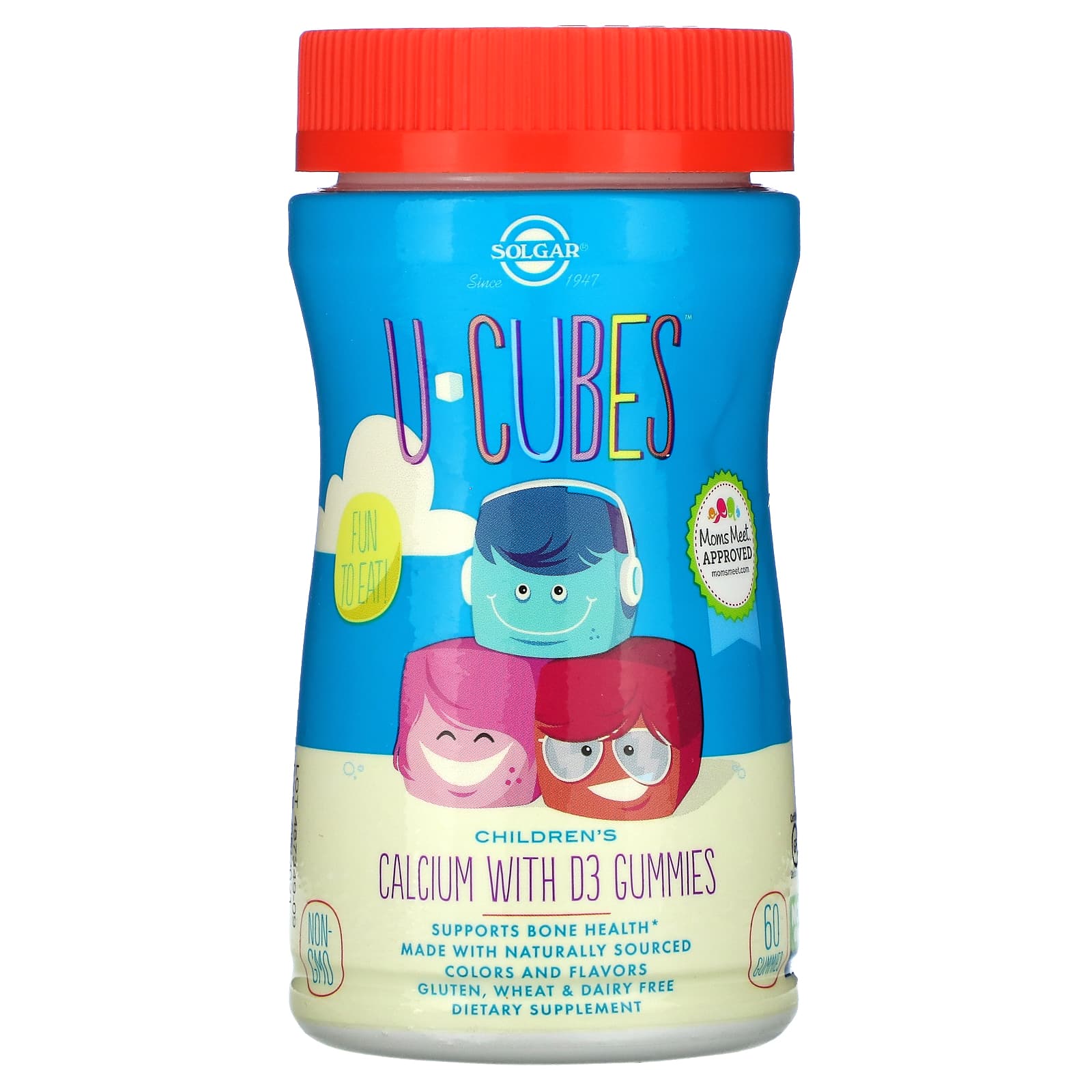 Solgar, Children's Calcium With D3 Gummies, 60 U-Cube UPC 033984576070 | HiLife Vitamins