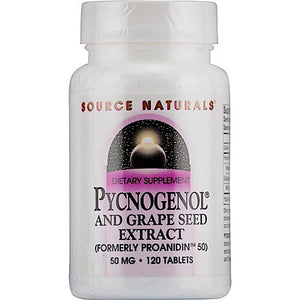 Source Naturals, Pycnogenol And Grape Seed Extract 50 mg, 120 Tablets - 021078005193 | Hilife Vitamins