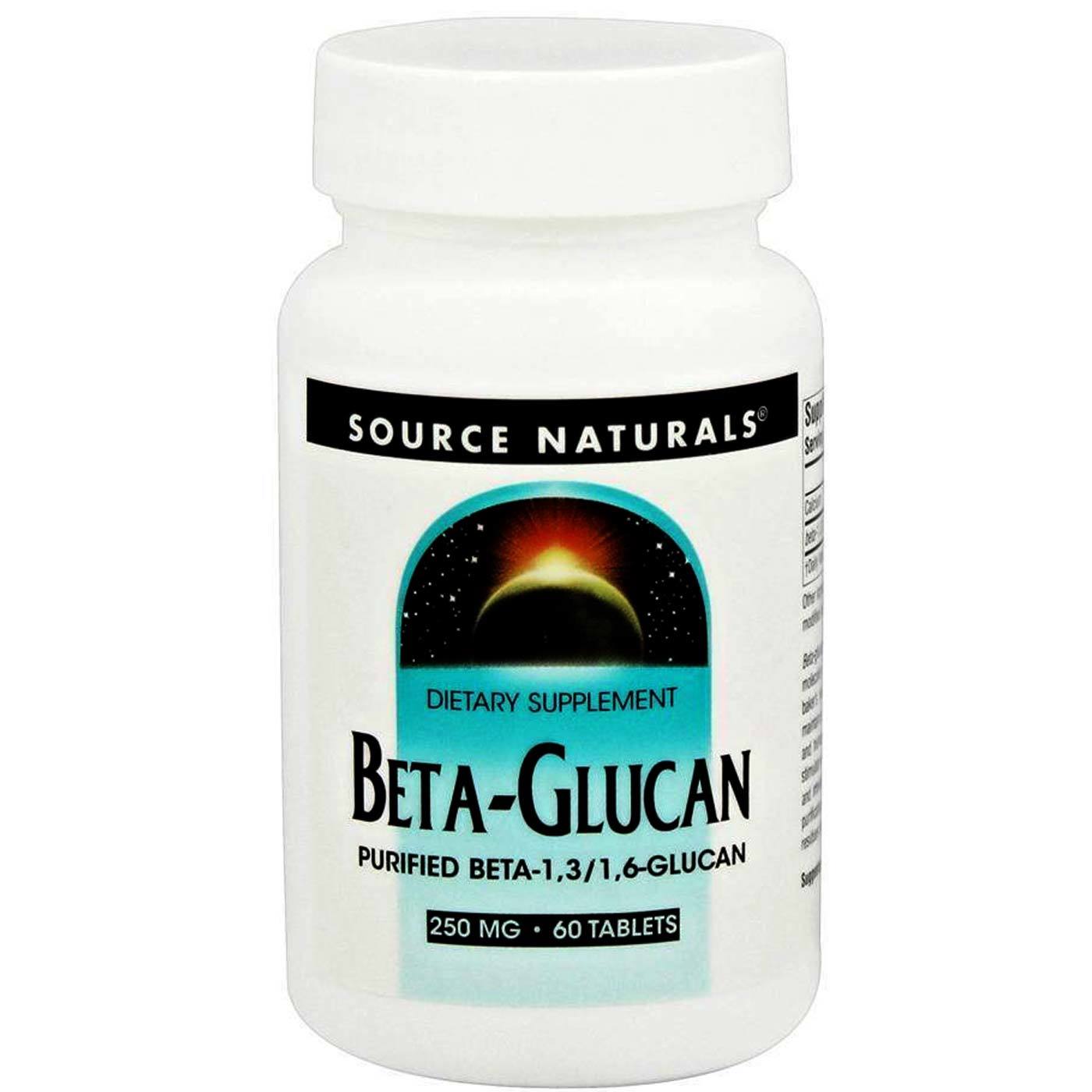 Source Naturals, Beta-Glucan 250 mg, 60 Tablets - 021078015758 | Hilife Vitamins