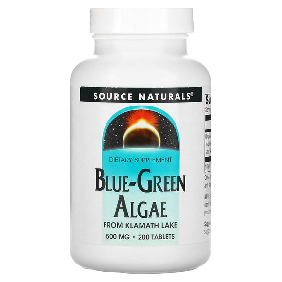 Source Naturals, Blue-Green Algae, Freeze Dried 500 mg, 200 Tablets - 021078001737 | Hilife Vitamins