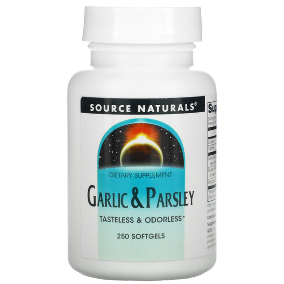 Source Naturals, Garlic & Parsley, 250 Softgels - 021078002161 | Hilife Vitamins