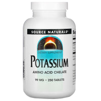 Source Naturals, Potassium 99 mg, 250 Tablets - 021078003212 | Hilife Vitamins