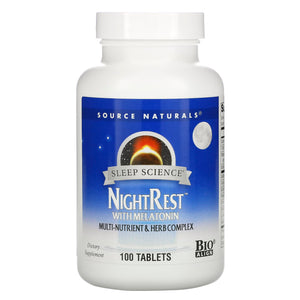 Source Naturals, Sleep Science Nightrest With Melatonin, 100 Tablets - 021078003588 | Hilife Vitamins