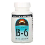 Source Naturals, Vitamin B-6 100 mg, 250 Tablets - 021078004141 | Hilife Vitamins