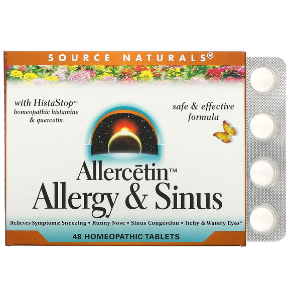 Source Naturals, Allercetin Allergy & Sinus, 48 Tablets - 021078011965 | Hilife Vitamins