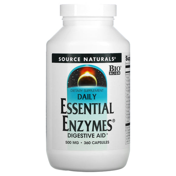 Source Naturals, Essential Enzymes 500 mg, 360 Capsules - 021078018049 | Hilife Vitamins