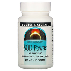 Source Naturals, Sod Power 250 mg, 60 Tablets - 021078018735 | Hilife Vitamins