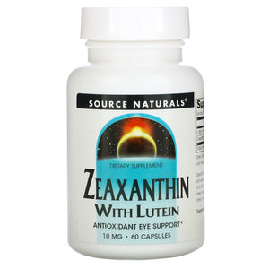 Source Naturals, Zeaxanthin With Lutein 10 mg, 60 Capsules - 021078018827 | Hilife Vitamins