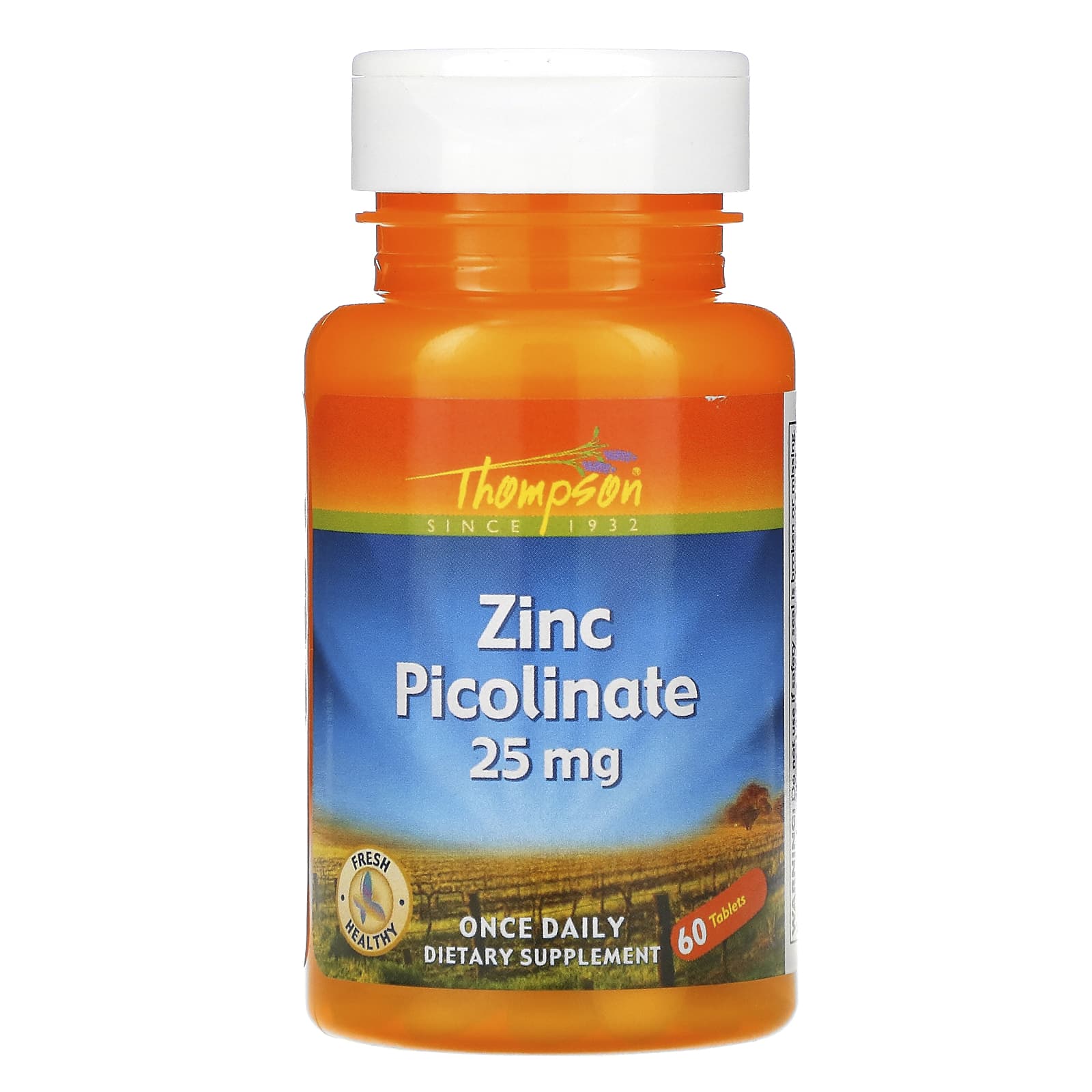 Thompson, Zinc Picolinate 25 mg, 60 Tablets UPC 031315191053 | HiLife Vitamins