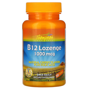 Thompson, Vitamin B-12 1000 Mcg, 30 Lozenges - 031315191428 | Hilife Vitamins