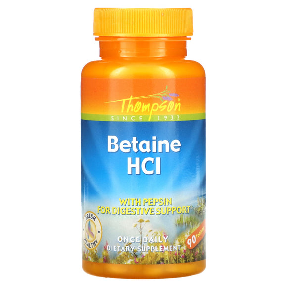 Thompson, Betaine Hci With Pepsin 324 mg, 90 Tablets - 031315195358 | Hilife Vitamins