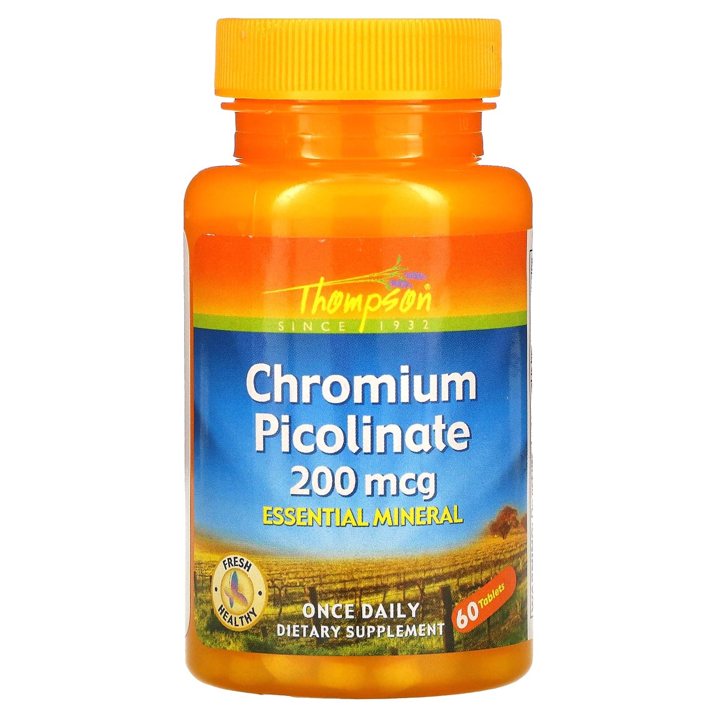 Thompson, Chromium Picolinate 200 mcg, 60 Tablets UPC 031315196409 | HiLife Vitamins