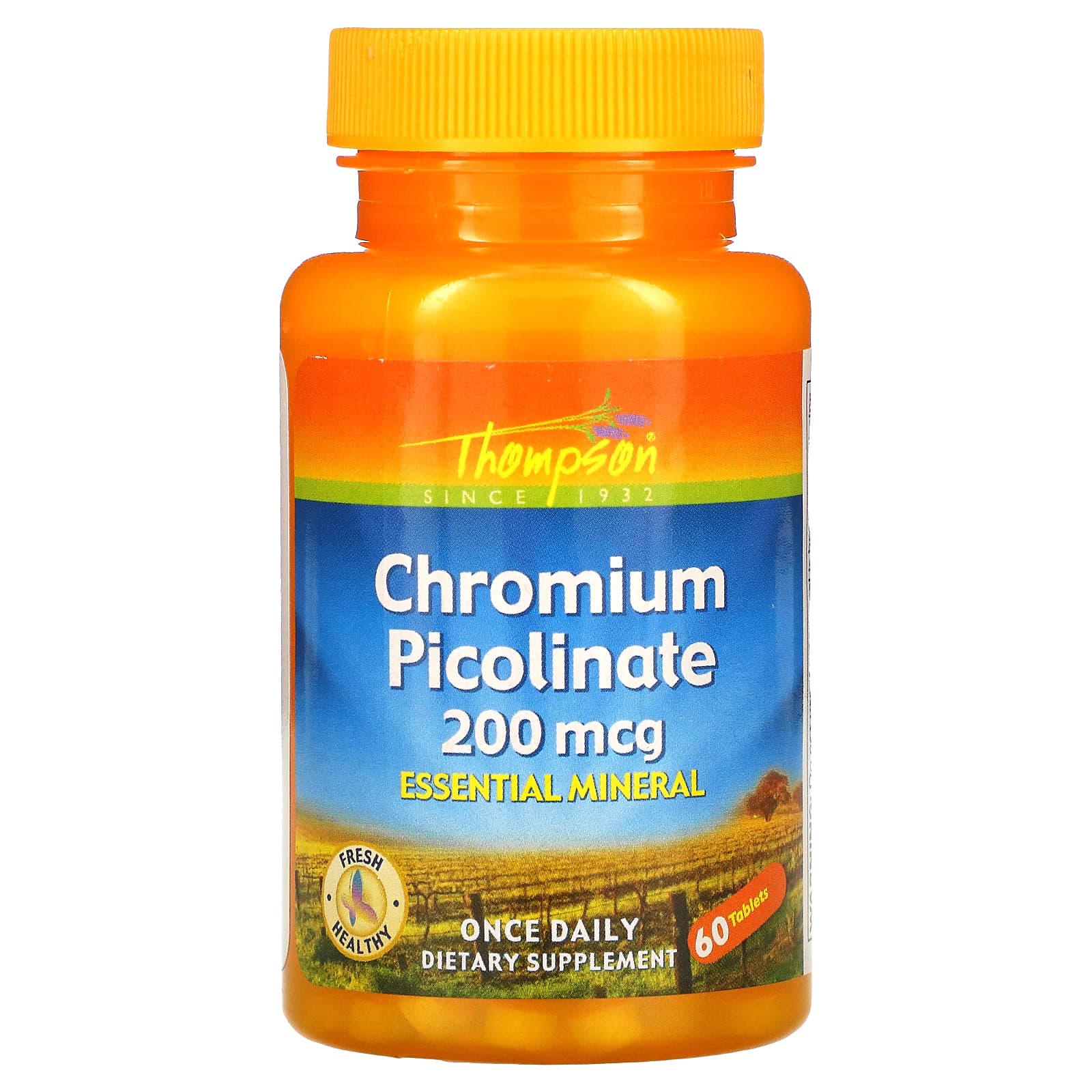 Thompson, Chromium Picolinate 200 mcg, 60 Tablets UPC 031315196409 | HiLife Vitamins