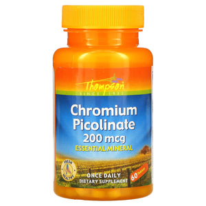Thompson, Chromium Picolinate 200 mcg, 60 Tablets - 031315196409 | Hilife Vitamins