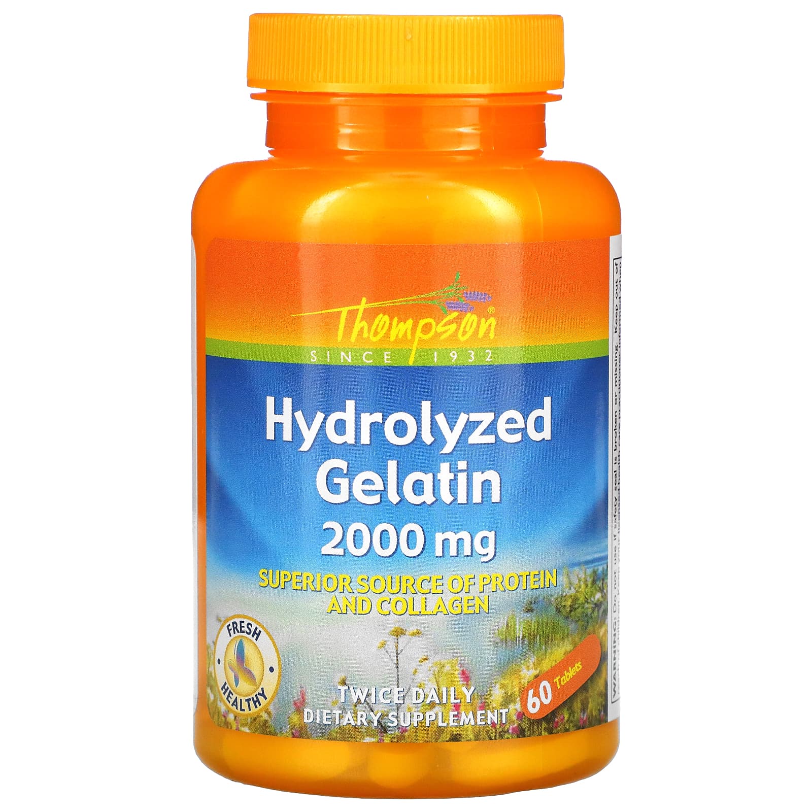Thompson, Hydrolyzed Gelatin 2000 mg, 60 Tablets UPC 031315196416 | HiLife Vitamins