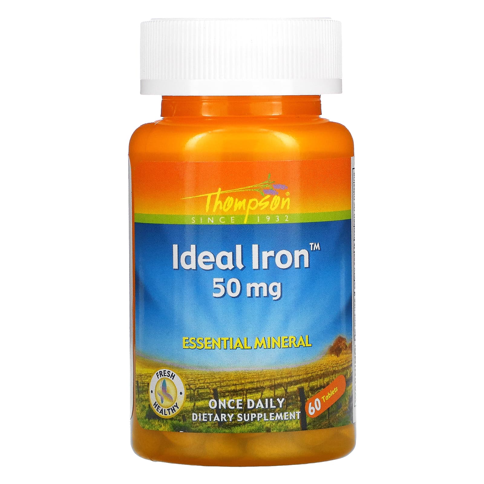 Thompson, Ideal Iron 50 mg, 60 Tablets UPC 031315199950 | HiLife Vitamins