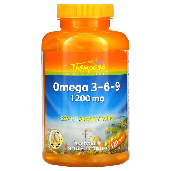 Thompson, Omega 3-6-9 1200 mg, 120 Softgels - 031315253812 | Hilife Vitamins