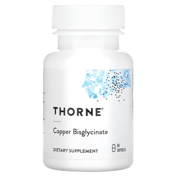 Thorne Research, Copper Bisglycinate, 60 Capsules - 693749003410 | Hilife Vitamins