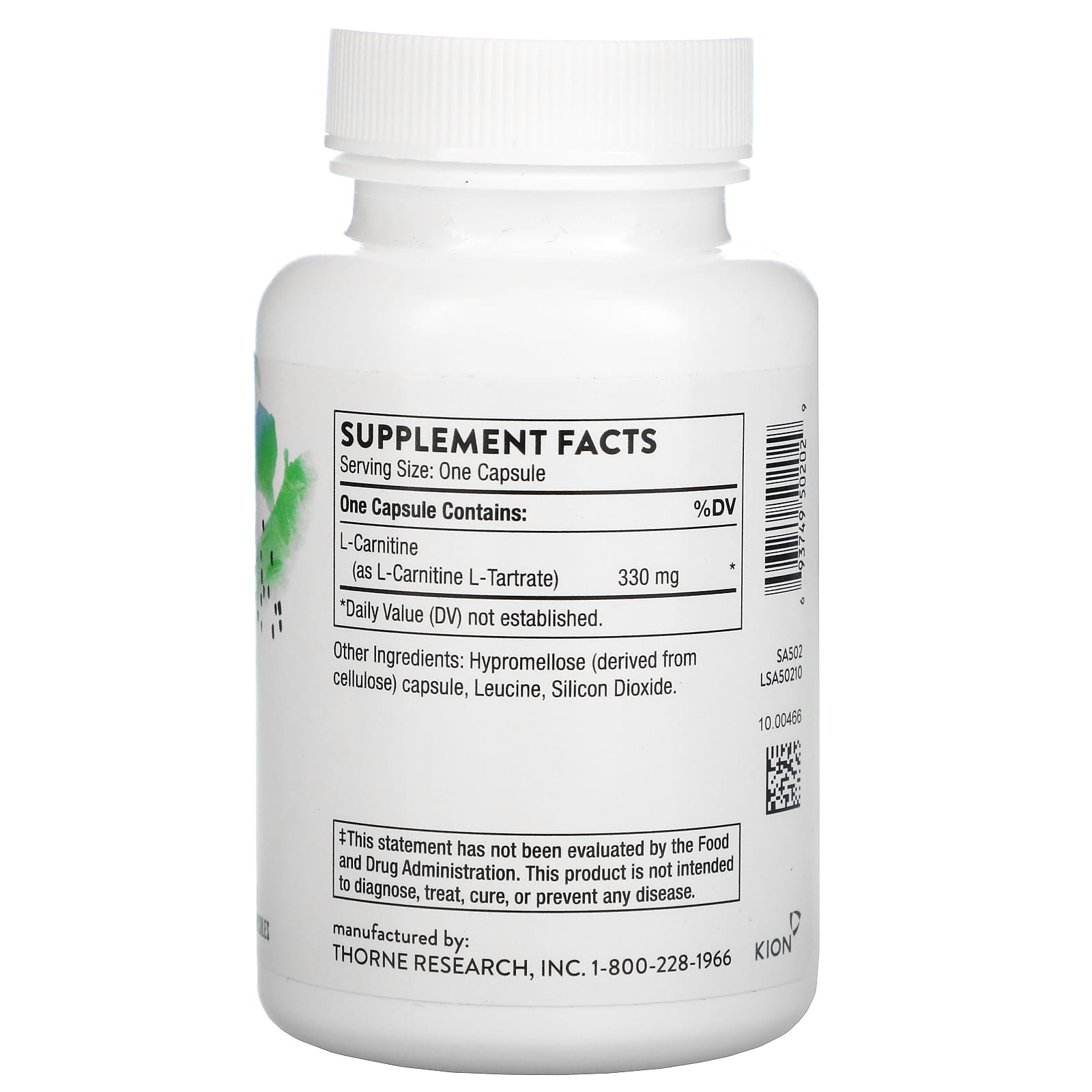 Thorne Research, L-Carnitine 330mg, 60 Capsules Thorne Research, L-Carnitine 330mg, 60 Capsules