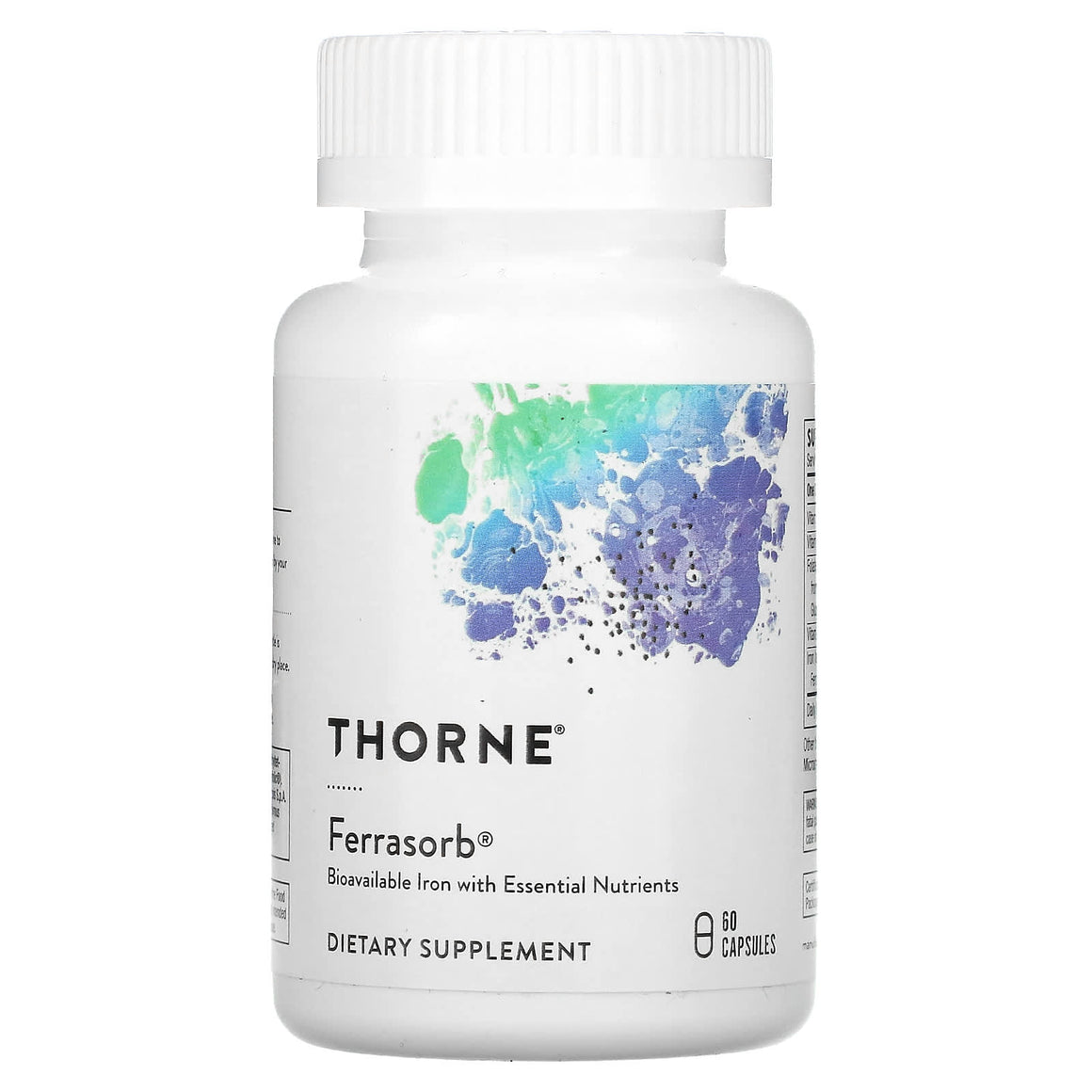 Thorne Research, Ferrasorb, Iron with Cofactors, 60 Capsules | HiLife ...