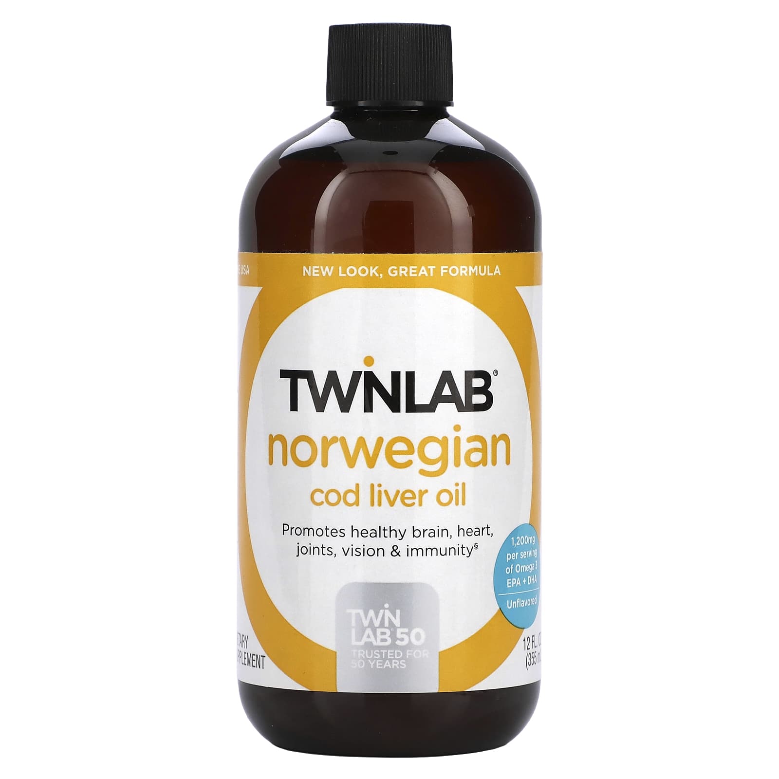 Twinlab, Cod Liver Oil Norwegian Unflavored, 12 Oz - 027434012249 | Hilife Vitamins