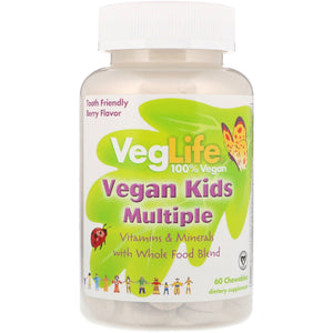 Veglife, Multiple, Vegan Kids, 60 Chewables - 076280100327 | Hilife Vitamins
