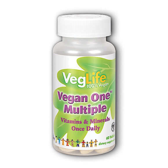 Veglife, Vegan One Multi-Vitamins & Minerals Once Daily, 60 Tablets - 076280339420 | Hilife Vitamins