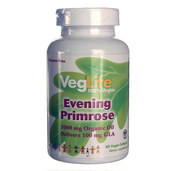Veglife, Evening Primrose Oil, 60 Vegan Softgels - 076280830248 | Hilife Vitamins