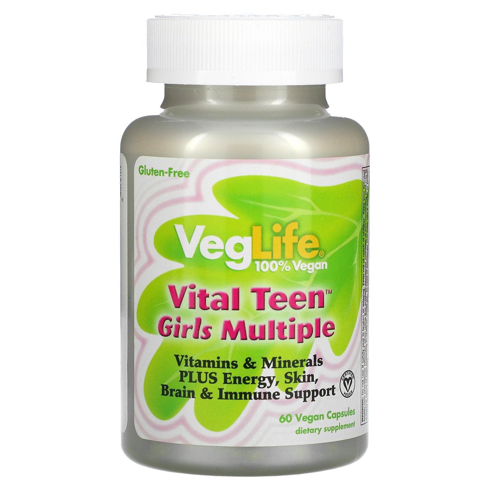 Veglife, VegLife, Vital Teen Girls Multiple, 60 Capsules UPC 076280444148 | HiLife Vitamins