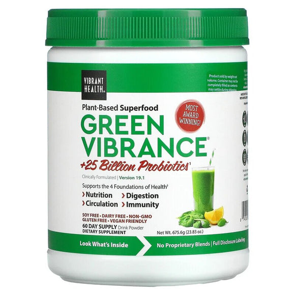 Vibrant Health, Green Vibrance 60 Day Supply, 25.6 Oz - 074306800046 | Hilife Vitamins