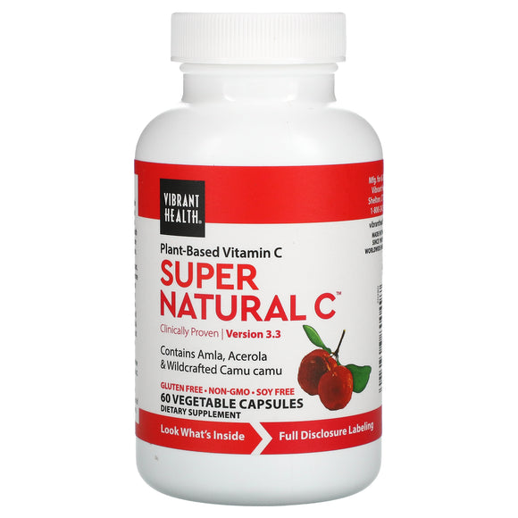 Vibrant Health, Super Natural C 60 Plant based, 60 Capsules - 074306800497 | Hilife Vitamins