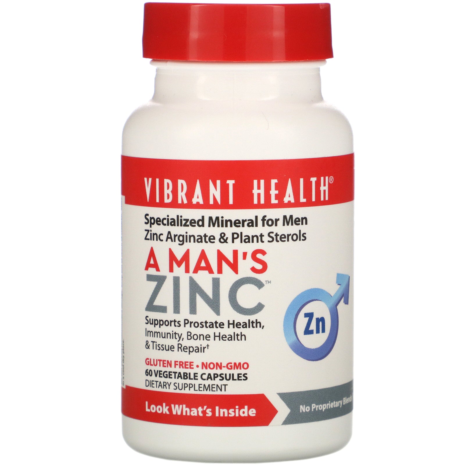 Vibrant Health, A Man’s Zinc, 60 Vegetable Capsules UPC 074306800244 | HiLife Vitamins