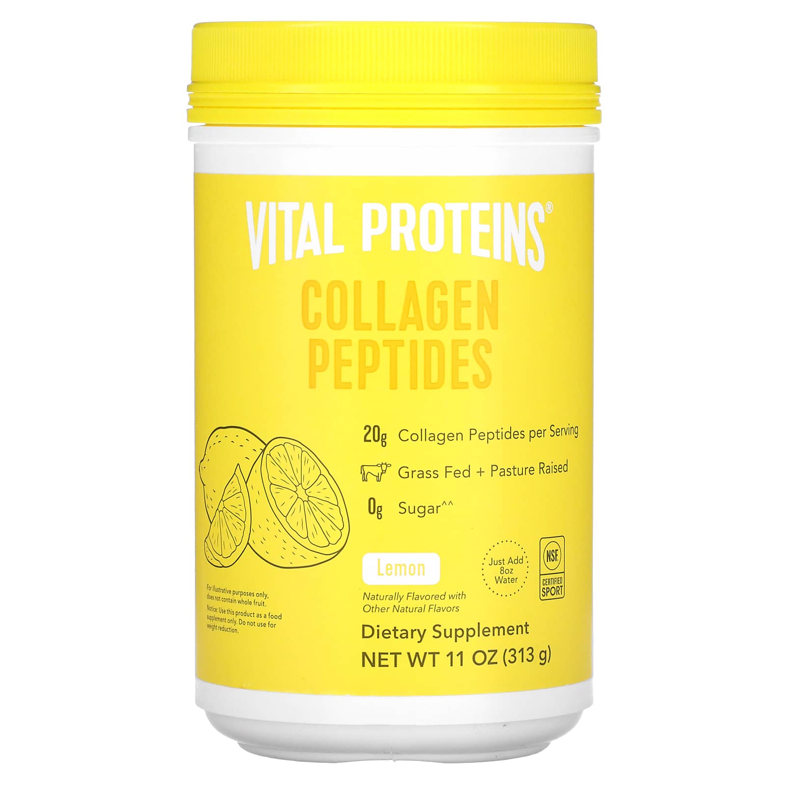 Vital Proteins, Collagen Peptides, Lemon, 11 oz UPC 810089954305 | HiLife Vitamins