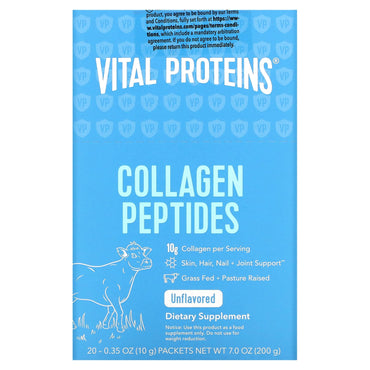Vital Proteins, Collagen Peptides Stick Pack Box, 20 pks UPC 850232005393 | HiLife Vitamins