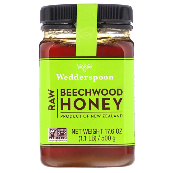 Wedderspoon, Raw Beechwood Honey From New Zealand, 17.6 Oz - 814422020191 | Hilife Vitamins