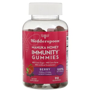 Wedderspoon, Manuka Honey Immunity Berry, 90 Gummies - 814422023390 | Hilife Vitamins