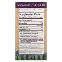 Wiley's Finest, Wild Alaskan Fish Oil Prenatal DHA 600 mg, 180 Softgels UPC 857188004029 | HiLife Vitamins