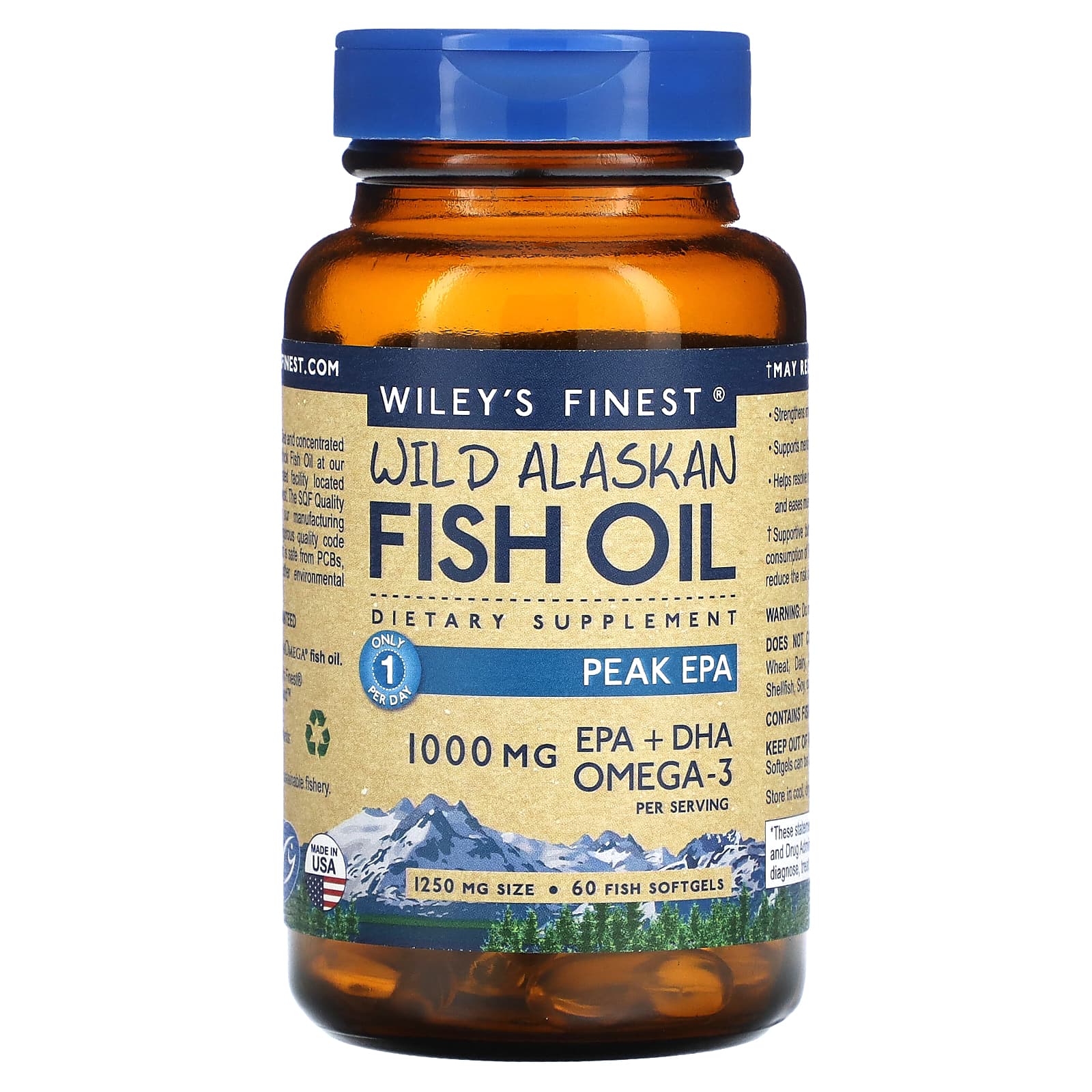  Wiley's Finest Wild Alaskan Fish Oil Peak EPA - Triple