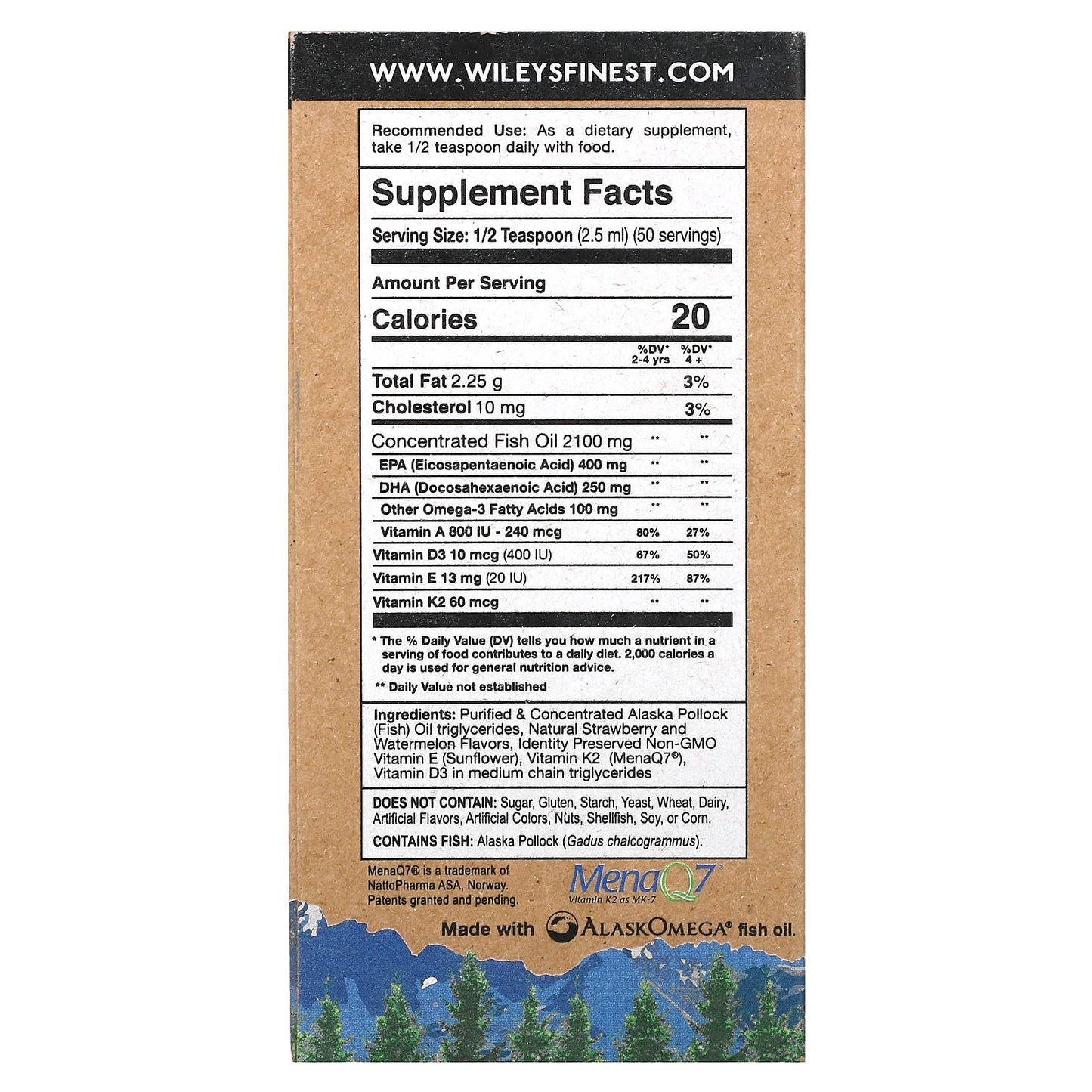 Wiley's Finest, Wild Alaskan Fish Oil Beginner's DHA Watermelon Flavor 650 mg, 4 Oz - [product_sku] | HiLife Vitamins