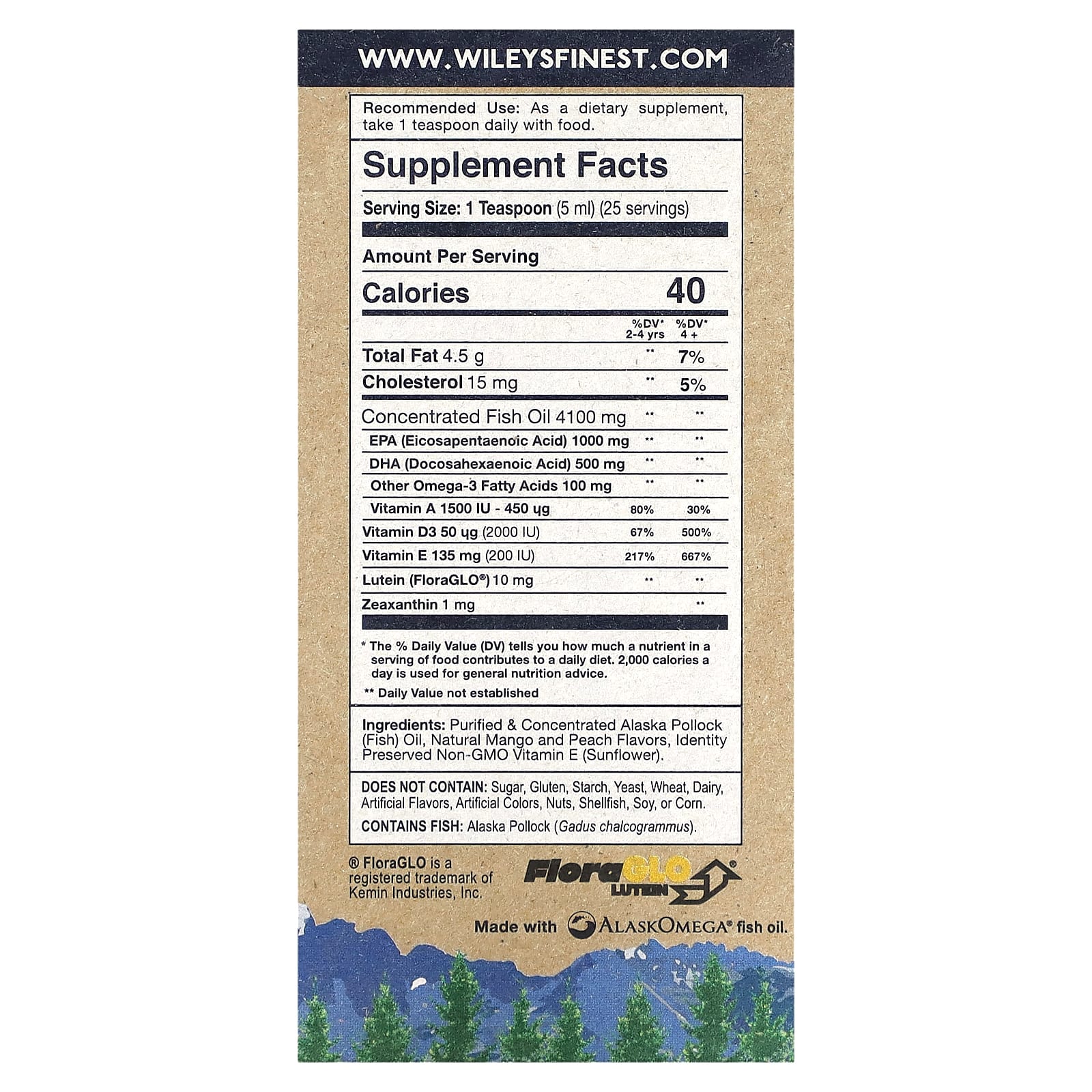 Wiley's Finest, Wild Alaskan Fish Oil Elementary EPA 1500 mg, 4 Oz - [product_sku] | HiLife Vitamins