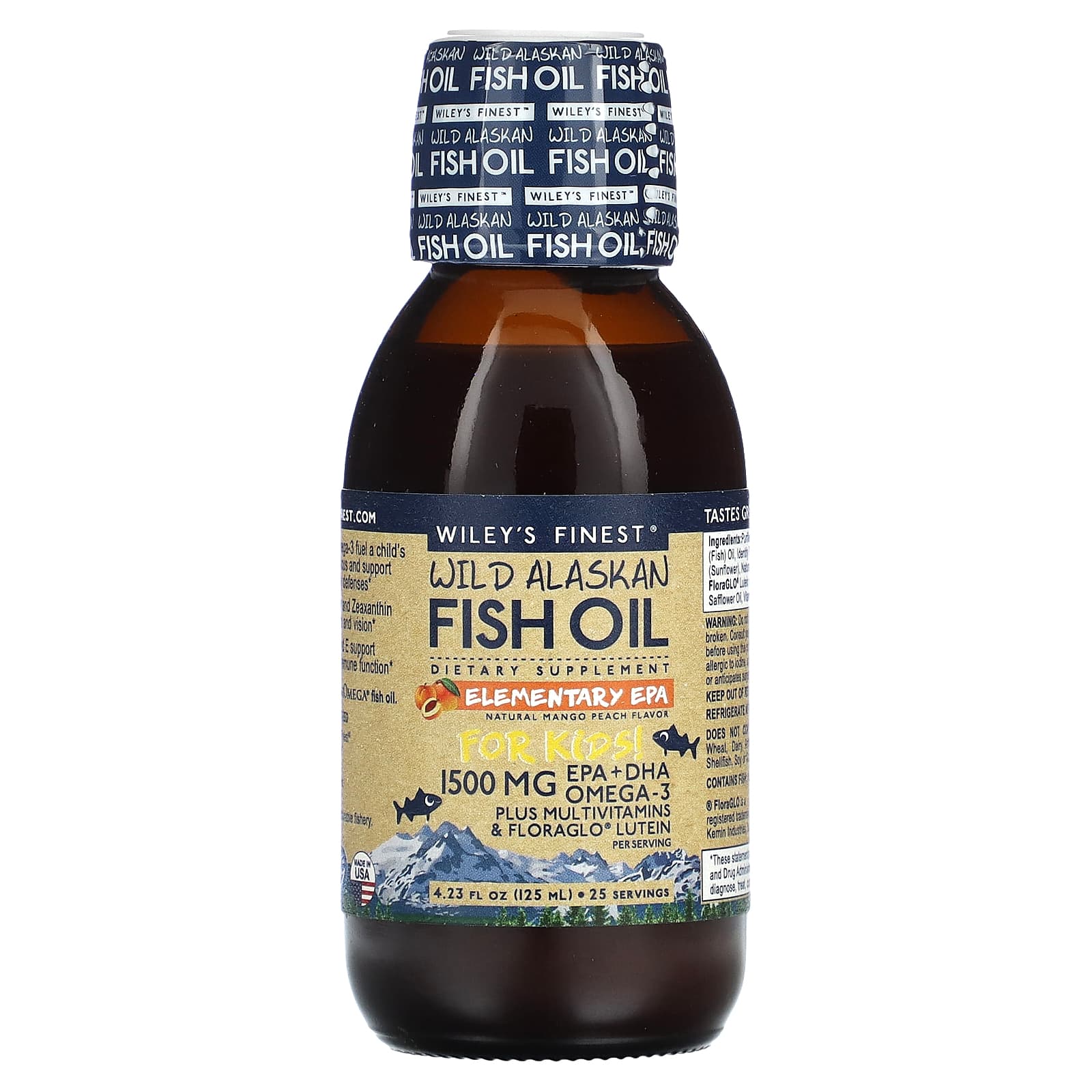 Wiley's Finest, Wild Alaskan Fish Oil Elementary EPA 1500 mg, 4 Oz - [product_sku] | HiLife Vitamins