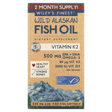 Wiley's Finest, Wild Alaskan Fish Oil Vitamin K2 500 mg, 60 Softgels - 857188004340 | Hilife Vitamins