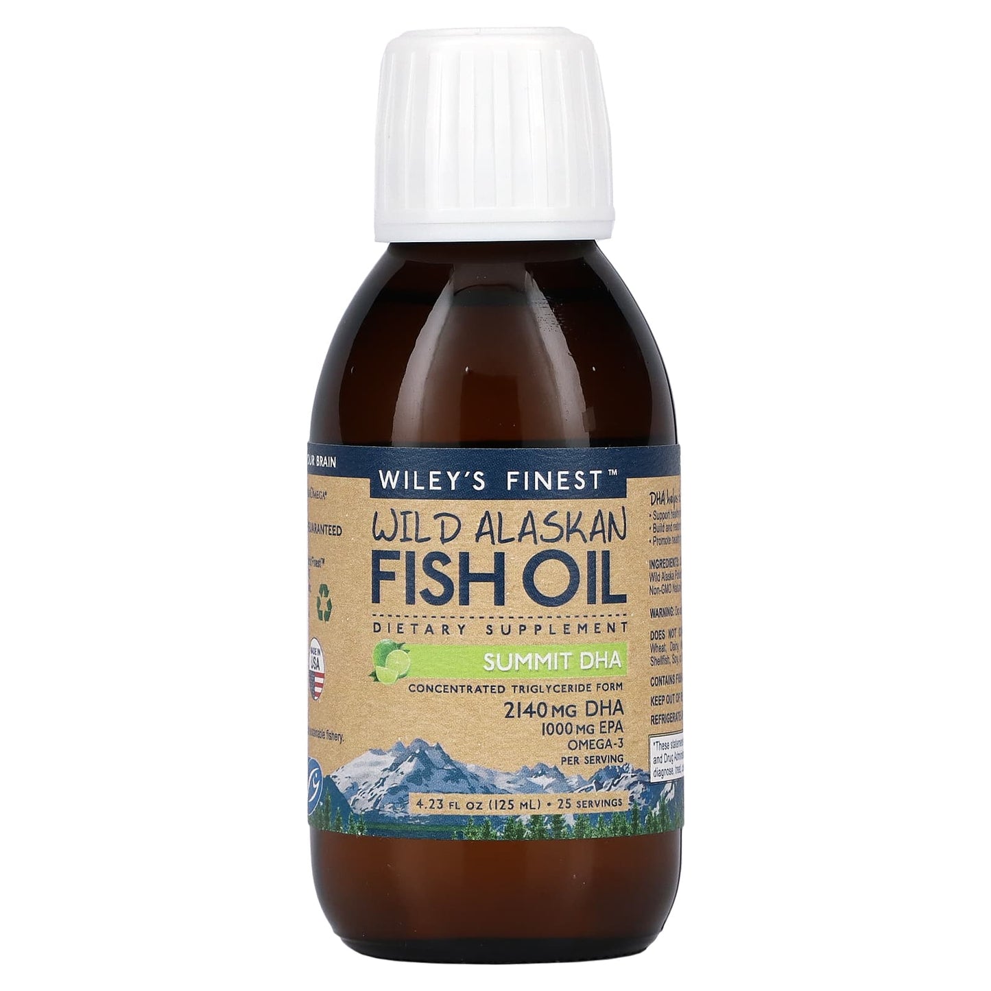 Wiley's Finest, Wild Alaskan Fish Oil Summit DHA Natural Lime Flavor, 4 Oz UPC 857188004470 | HiLife Vitamins
