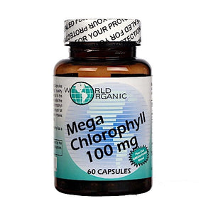 World Organics, Mega Chlorophyll 100 mg, 60 Capsules - 726899590568 | Hilife Vitamins