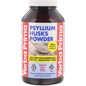 Yerba Prima, Psyllium Husks Powder, 12 Oz - 046352001043 | Hilife Vitamins