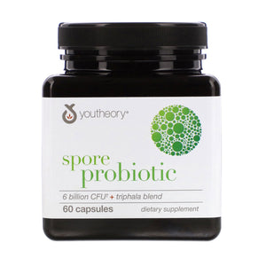 Youtheory, Spore Probiotic Advanced - 6 Billion Cfu+Triphala Blend, 60 Capsules - 850502007225 | Hilife Vitamins