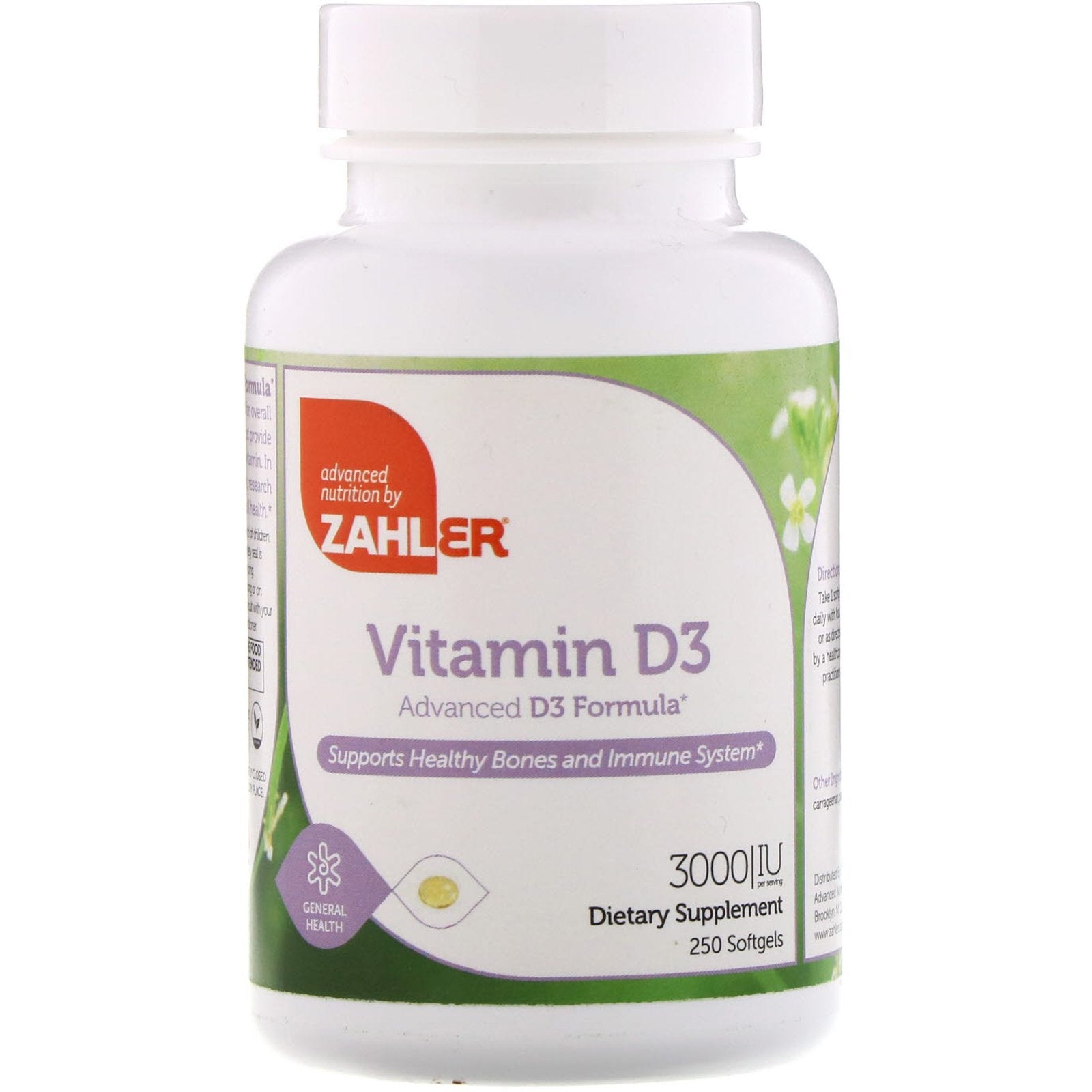 Zahler, Vitamin D3 3000 IU, 250 Softgels UPC 848998000400 | HiLife Vitamins