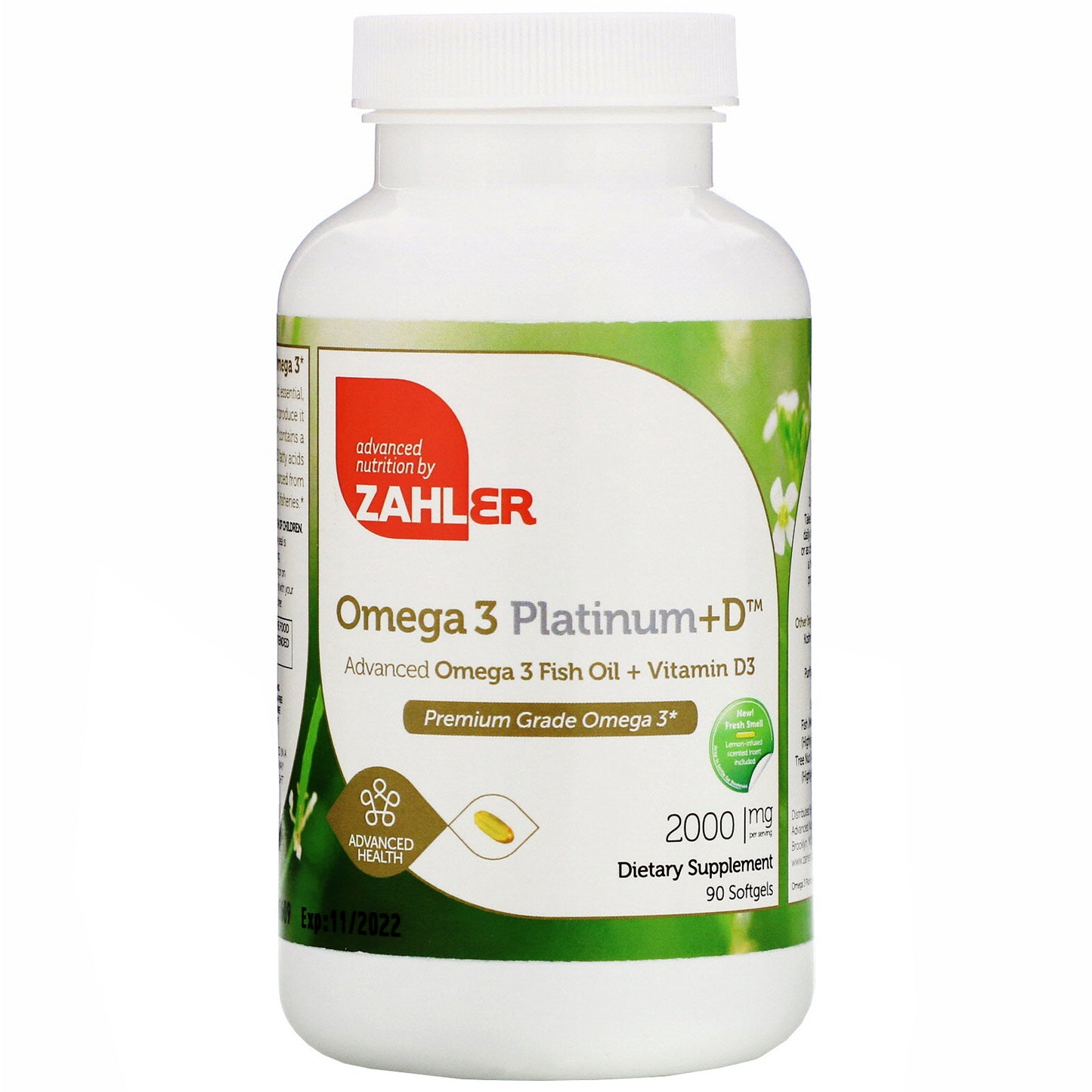 Zahler, Omega 3 Platinum+D 2000mg/50mcg, 90 Softgels UPC 848998080563 | HiLife Vitamins