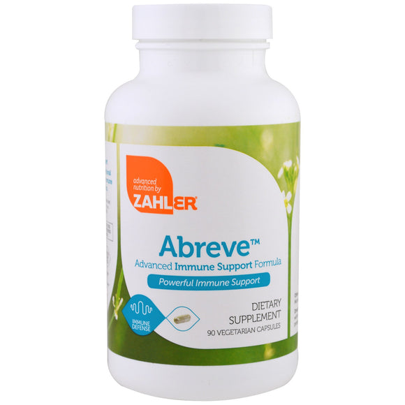Zahler, Abreve Immune Support, 90 Vegetarian Capsules - 848998080716 | Hilife Vitamins