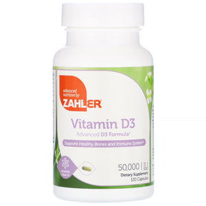 Zahler, Vitamin D3 50,000 IU, 120 Capsules - 848998080846 | Hilife Vitamins